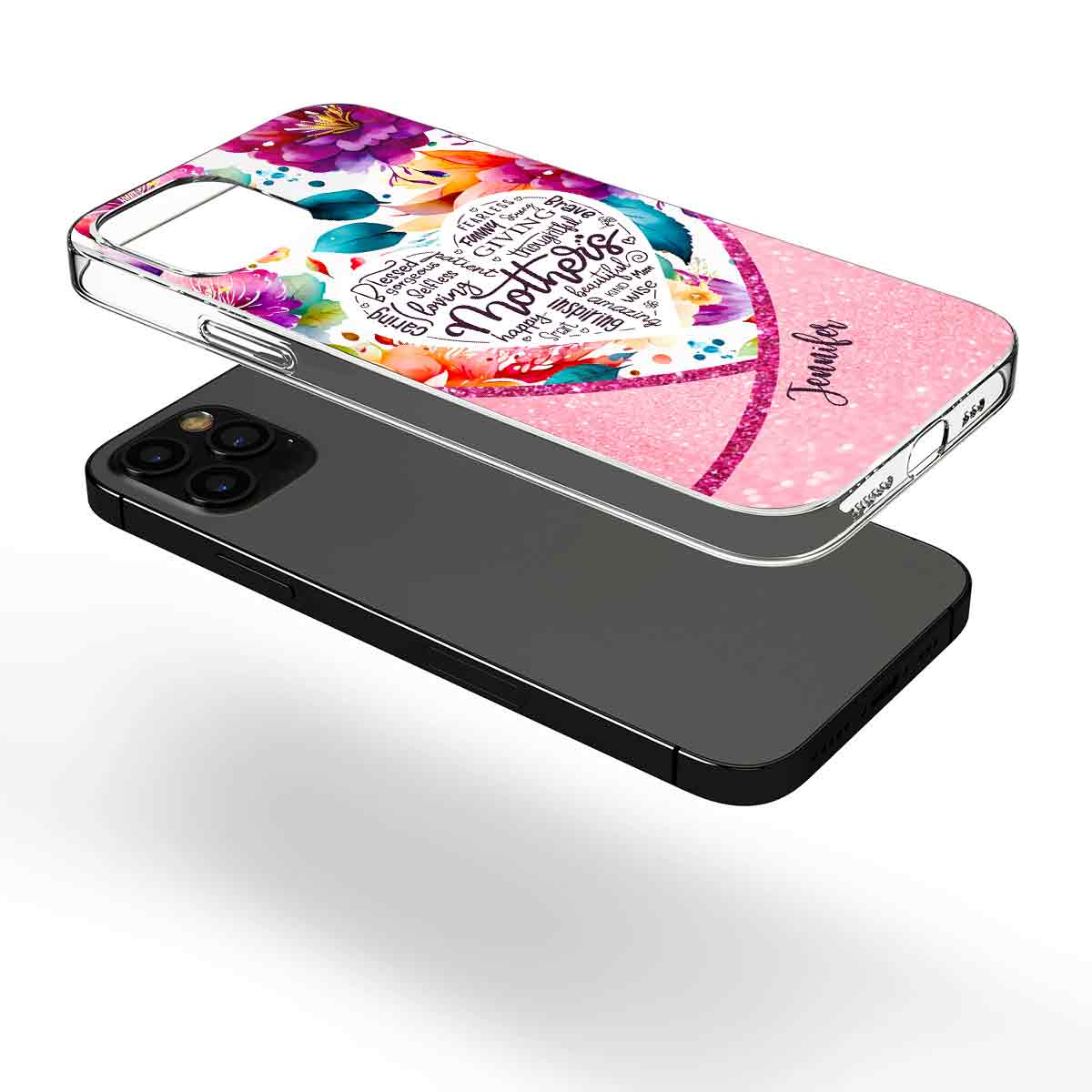 Mothers Is Beautiful Vibrant Floral - Personalized Mother Clear Phone Case