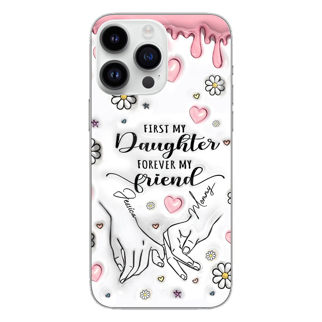 First My Mother Forever My Friend - Personalized Mother Clear Phone Case