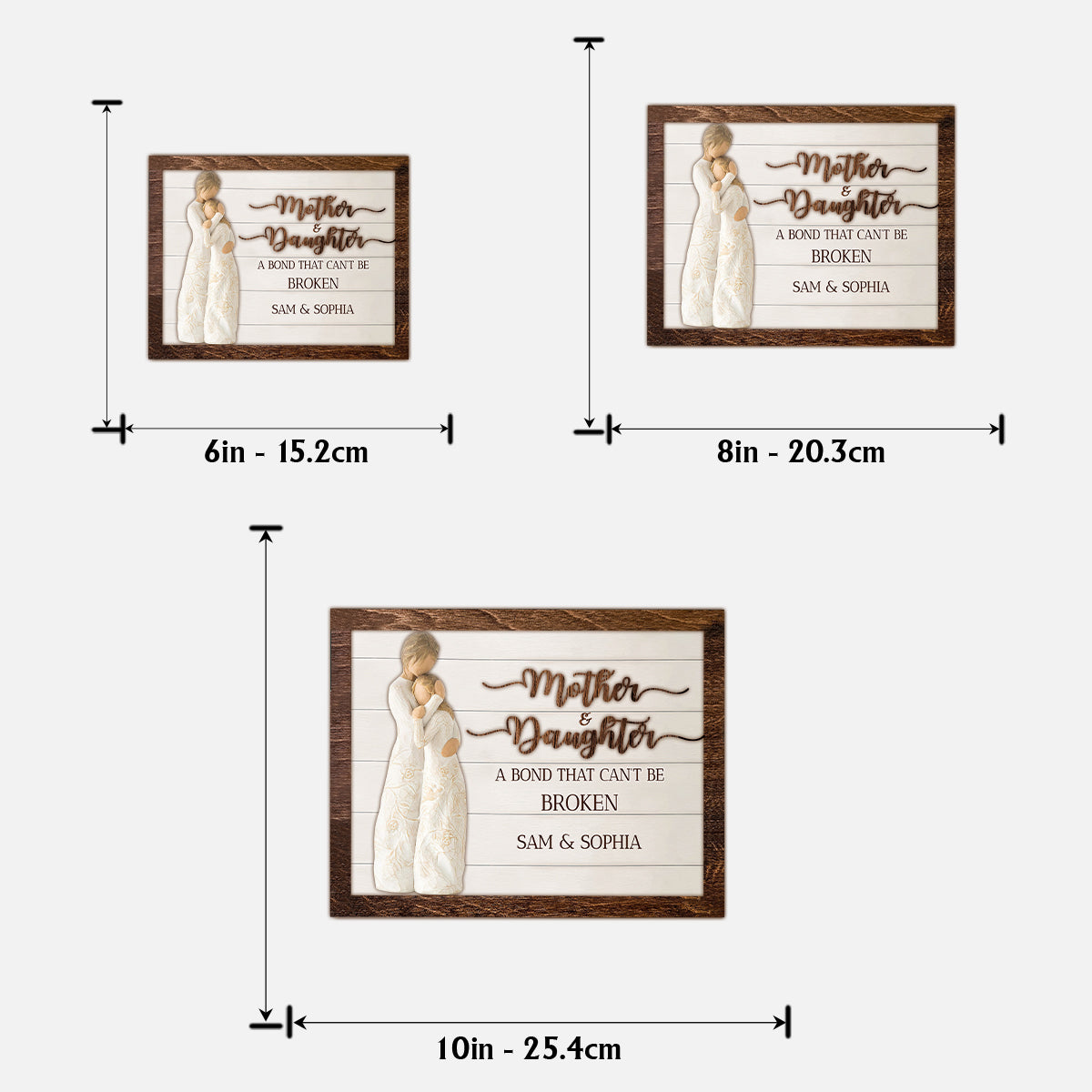 A Bond That Can't Be Broken - Personalized Mother 2 Layered Wood Sign / Wood Plaque