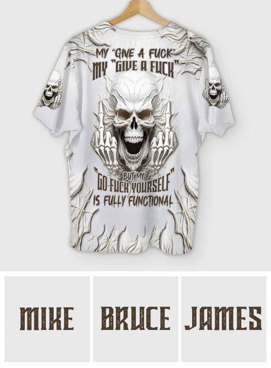 Sarcasm White Skull - Personalized Skull All Over Shirt