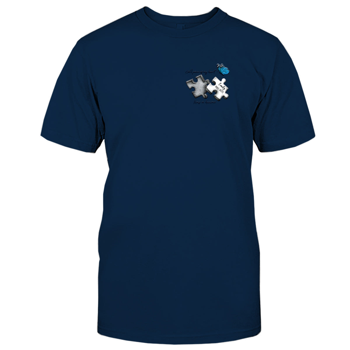 Memorial Butterfly Dragonfly Heaven Feather - Personalized Memorial Embroidered T-shirt