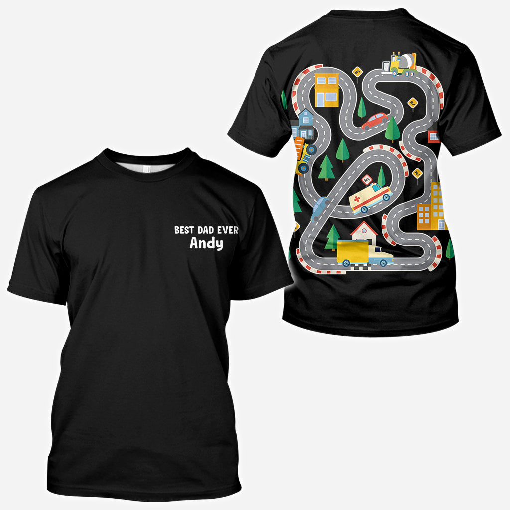 Road On The Back Massage Game T-shirt - Personalized Father All Over Shirt