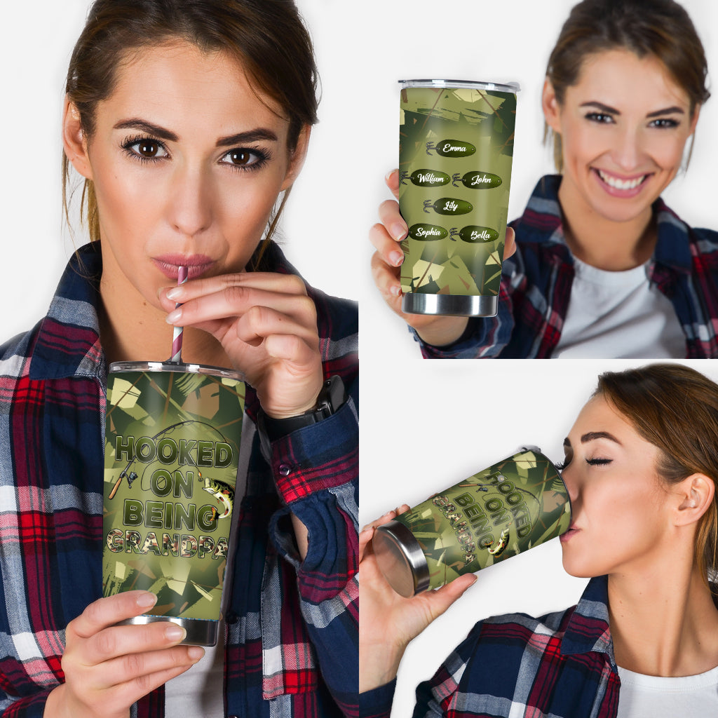 Western Reel Great Dad Camouflage - Personalized Father Tumbler