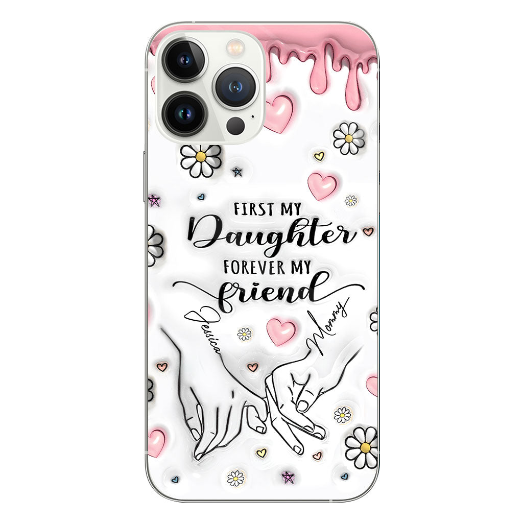 First My Mother Forever My Friend - Personalized Mother Clear Phone Case