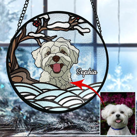 Never Forgotten - Personalized Dog Stained Glass Suncatcher