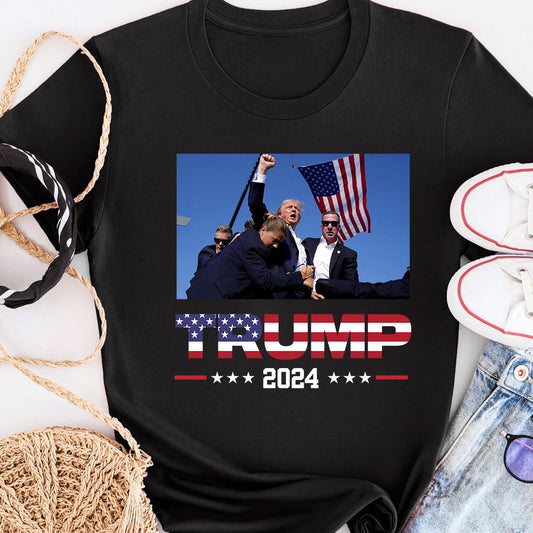Never Surrender Shirt, Fight For America T-shirt, 2024 Rally Shirt T-shirt & Hoodie