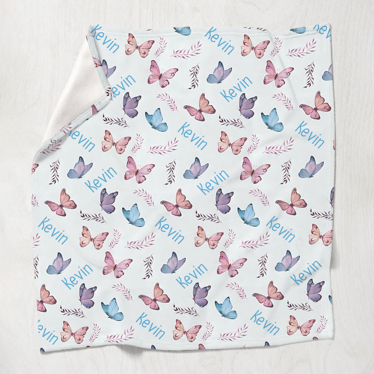 Butterfly Custom Name - Personalized grandson Blanket