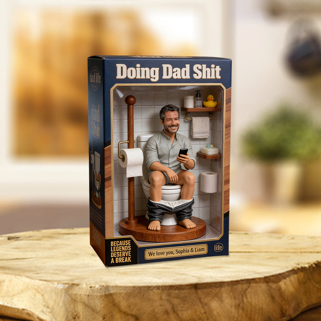 Customized "Doing Dad Shit" Action Figure – Funny Older Latin Dad Life Toy Statue, Hilarious Gag Gift for Father’s Day Man Cave Decor