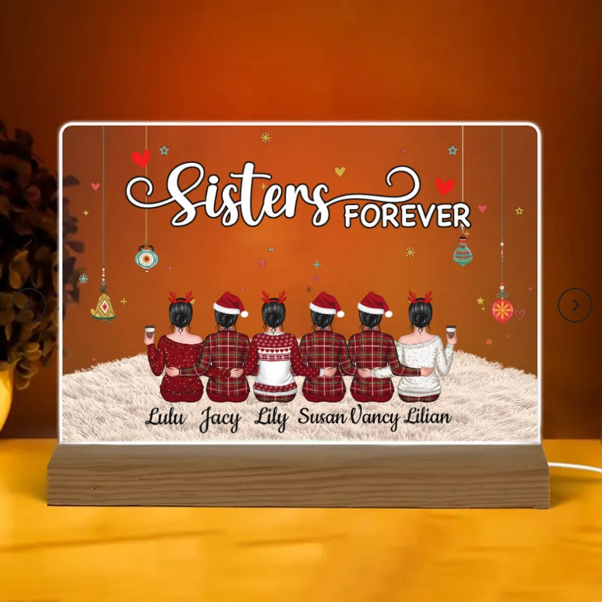 Sisters Forever - Personalized  Keychain, Ornament, Poster,Plaque, Blanket, or Cup - A Heartfelt Gift for Your Best Friend or Sister