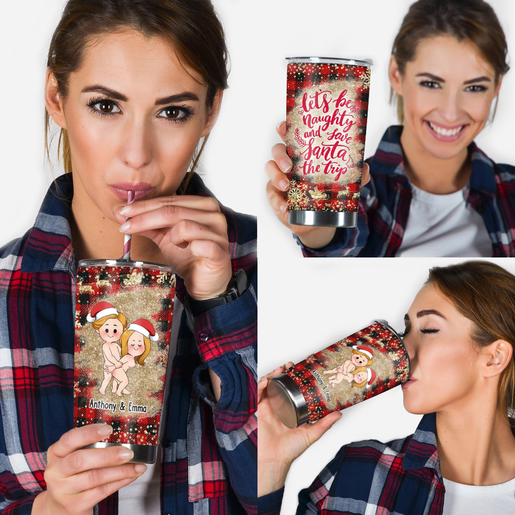 Let's Be Naughty - Personalized Couple Tumbler