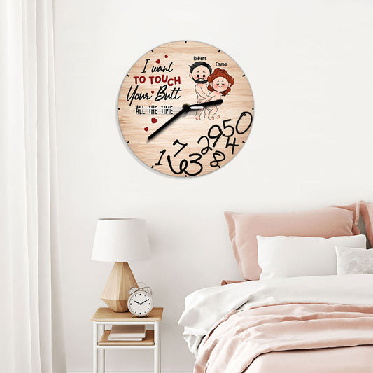 I Want To Touch - Personalized Couple Wall Clock