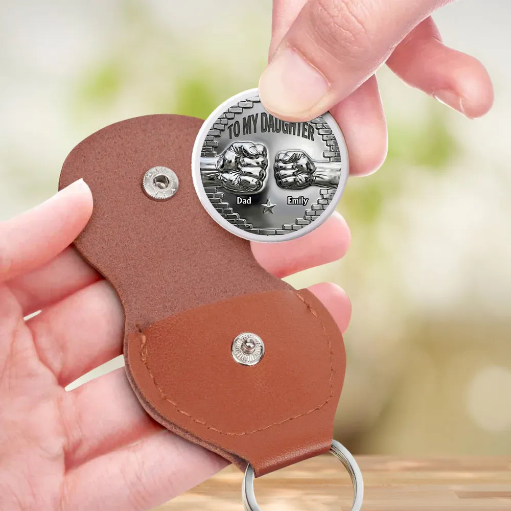 Personalized Pocket Hug Coin for Daughter, Encouraging Message Keepsake, Unique Gift From Dad for Everyday Comfort