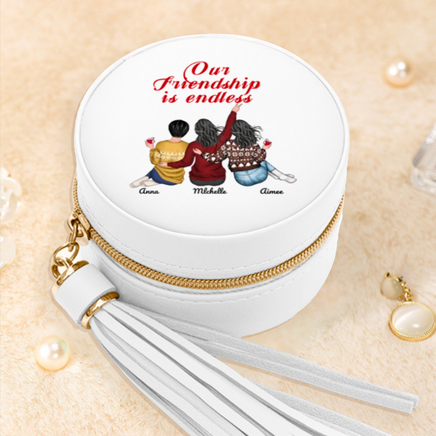 Besties Forever - Our Friendship Is Endless - Cup,Ornament, Beauty Tools, Jewelry - Christmas Gift