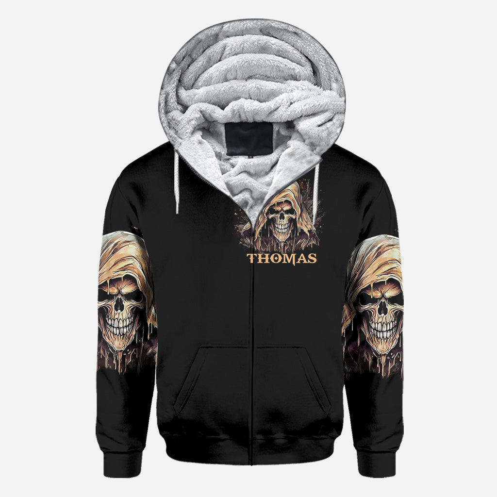 I'm Never Alone - Personalized Skull All Over Shirt