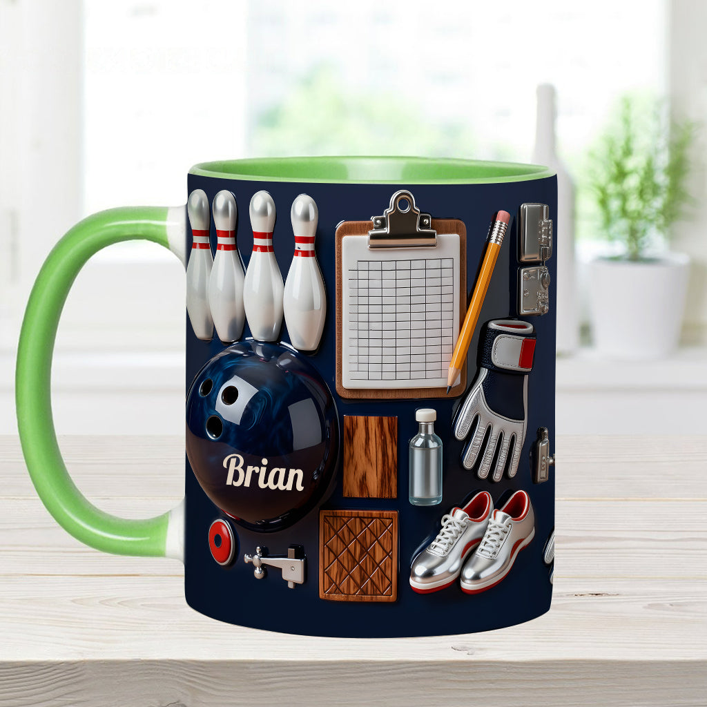 Love Bowling - Personalized Bowling Accent Mug & Coaster
