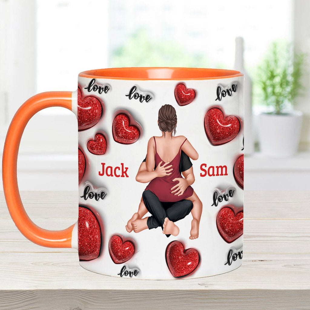 Everyday I Love You - Personalized Couple Accent Mug