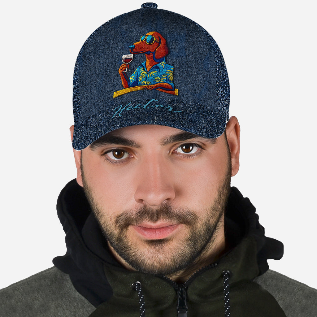 Cool Canine And Wine - Personalized Dog Classic Cap