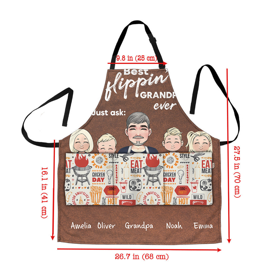 Best Flippin' Dad - Gift for dad, grandma, grandpa, mom, uncle, aunt - Personalized Apron