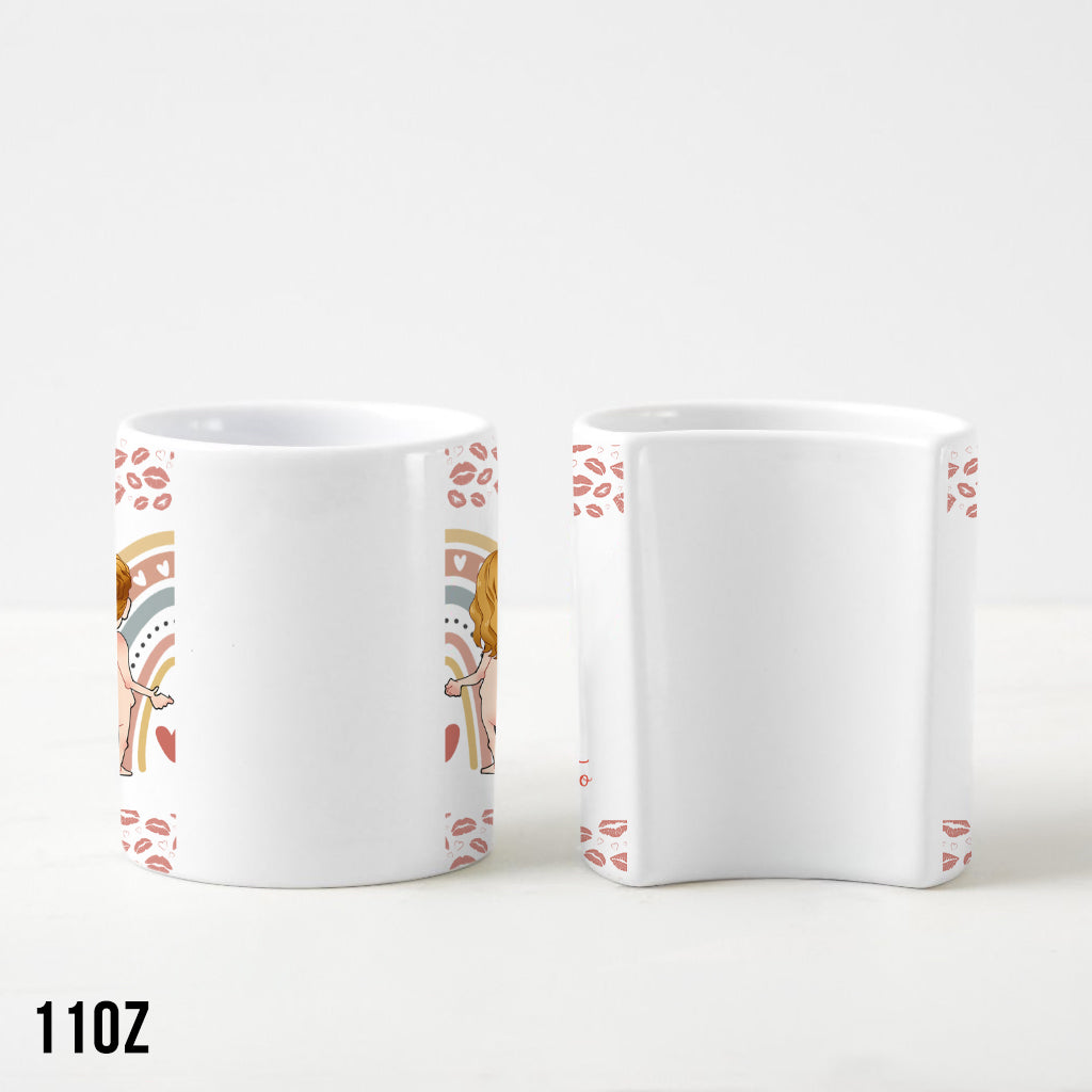 I Want To grow old with you - Personalized Couple Matching Heart Handle Mug