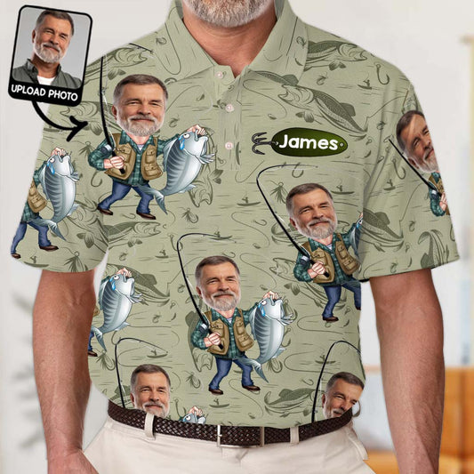 Gift For Fishing Dad, Husband, Uncle... - Personalized Fishing Polo Shirt