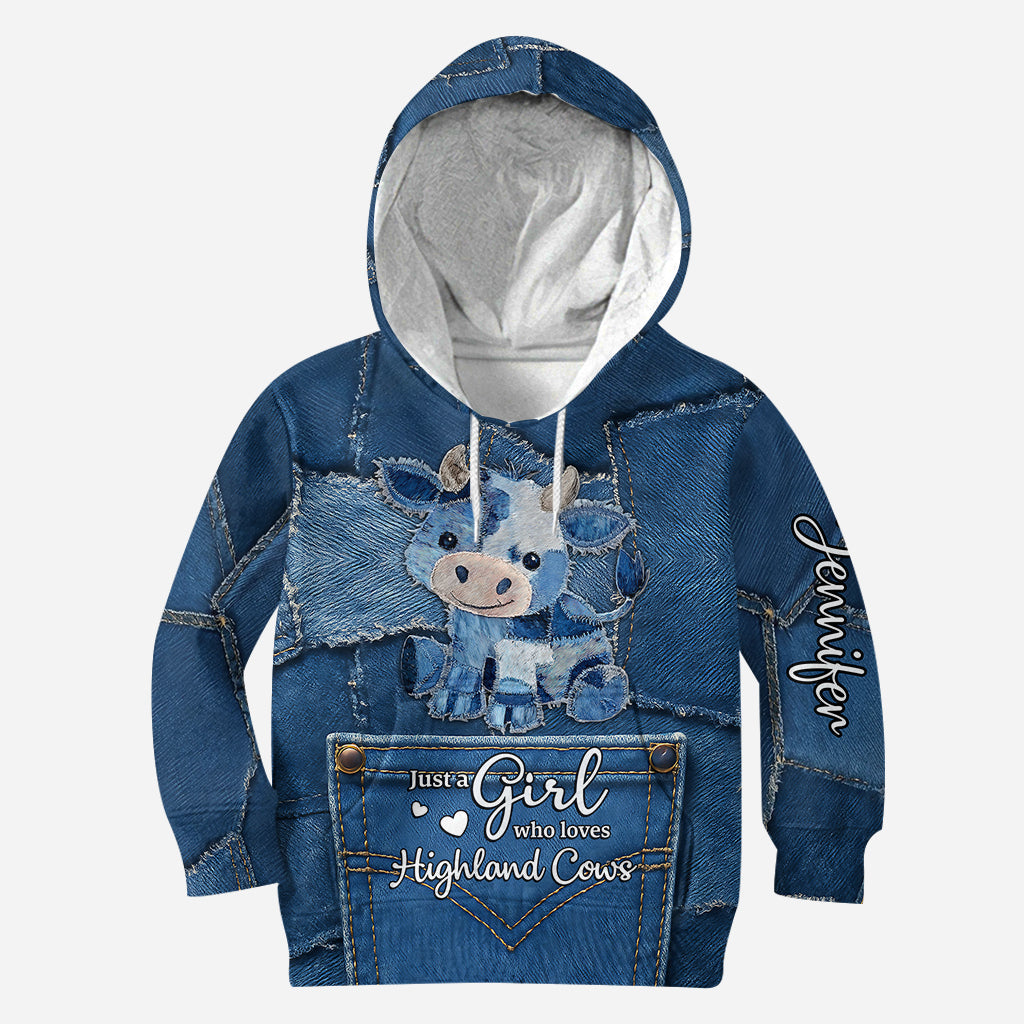 Just A Girl Who Loves Highland Cow - Personalized Highland Cow Hoodie and Leggings