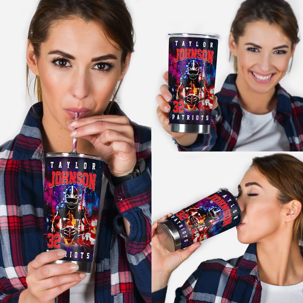 Any Name And Number - Personalized Football Tumbler