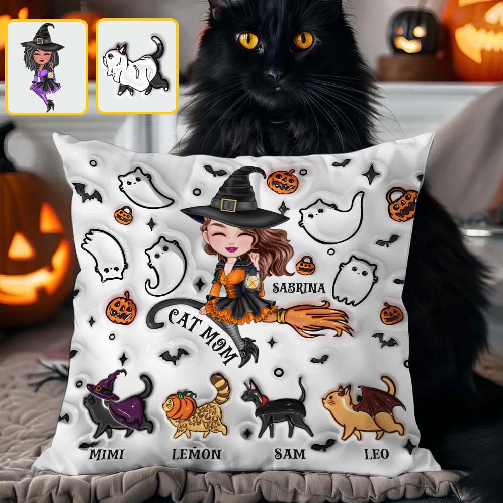 Cat Mom - Personalized Cat Throw Pillow