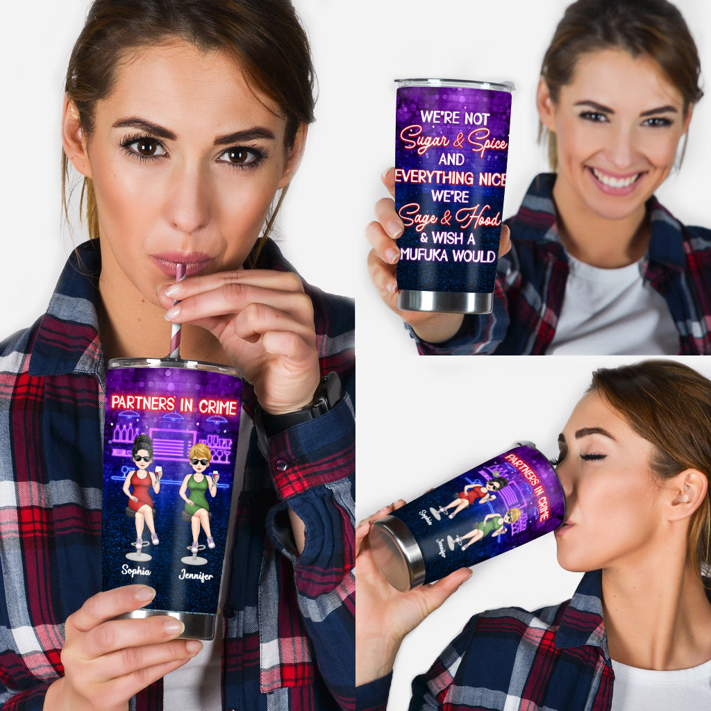 Partners In Crime Just Remember If We Get Caught - Personalized Bestie Tumbler