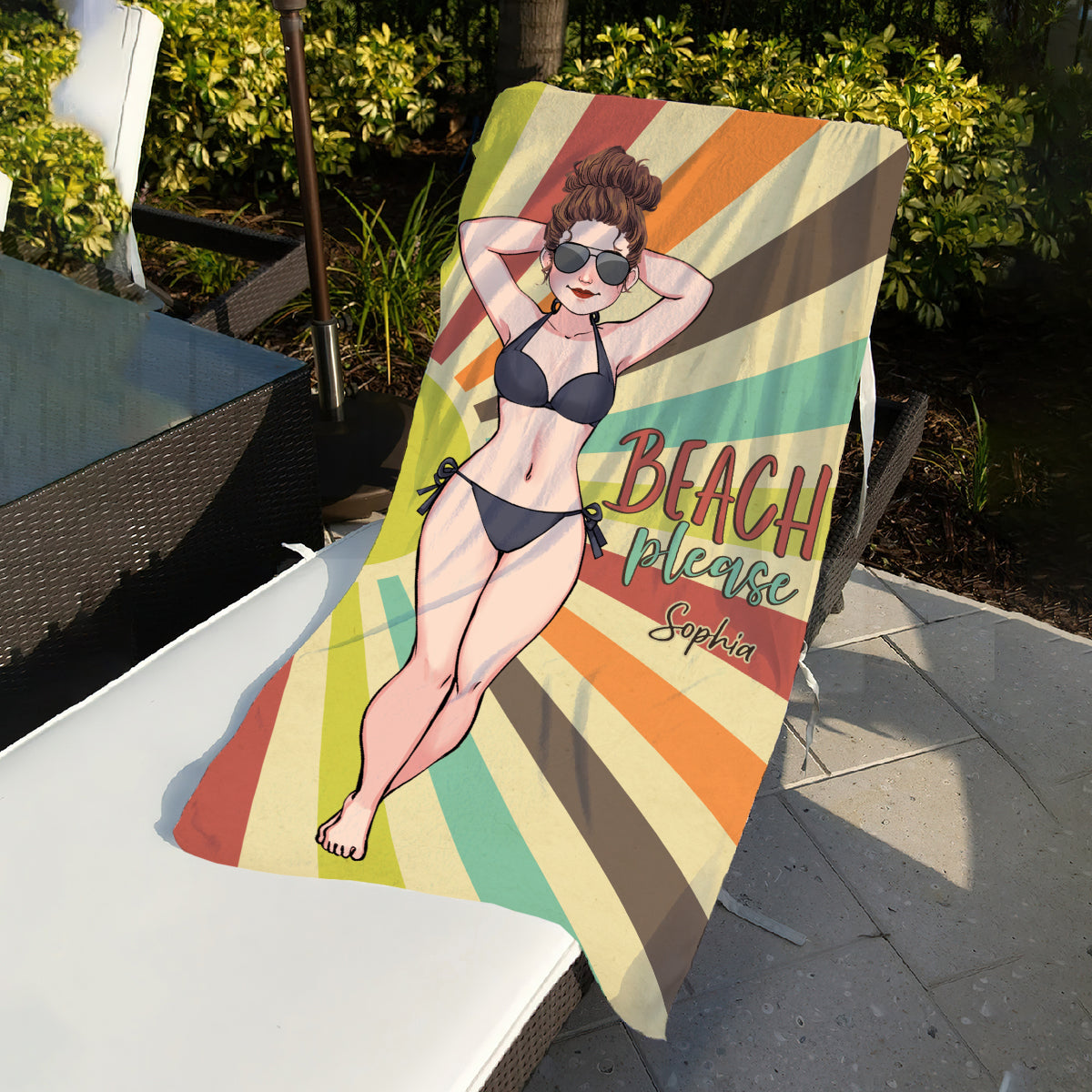 Always On Vacay - Sea Lover gift for friend, sister, girlfriend, wife, mom - Personalized Beach Towel