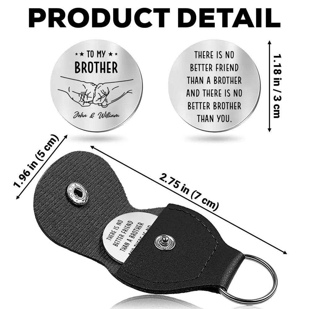 Pocket Hug for Brother, 'There Is No Better Friend Than a Brother' Message Token, Personalized Keepsake Gift