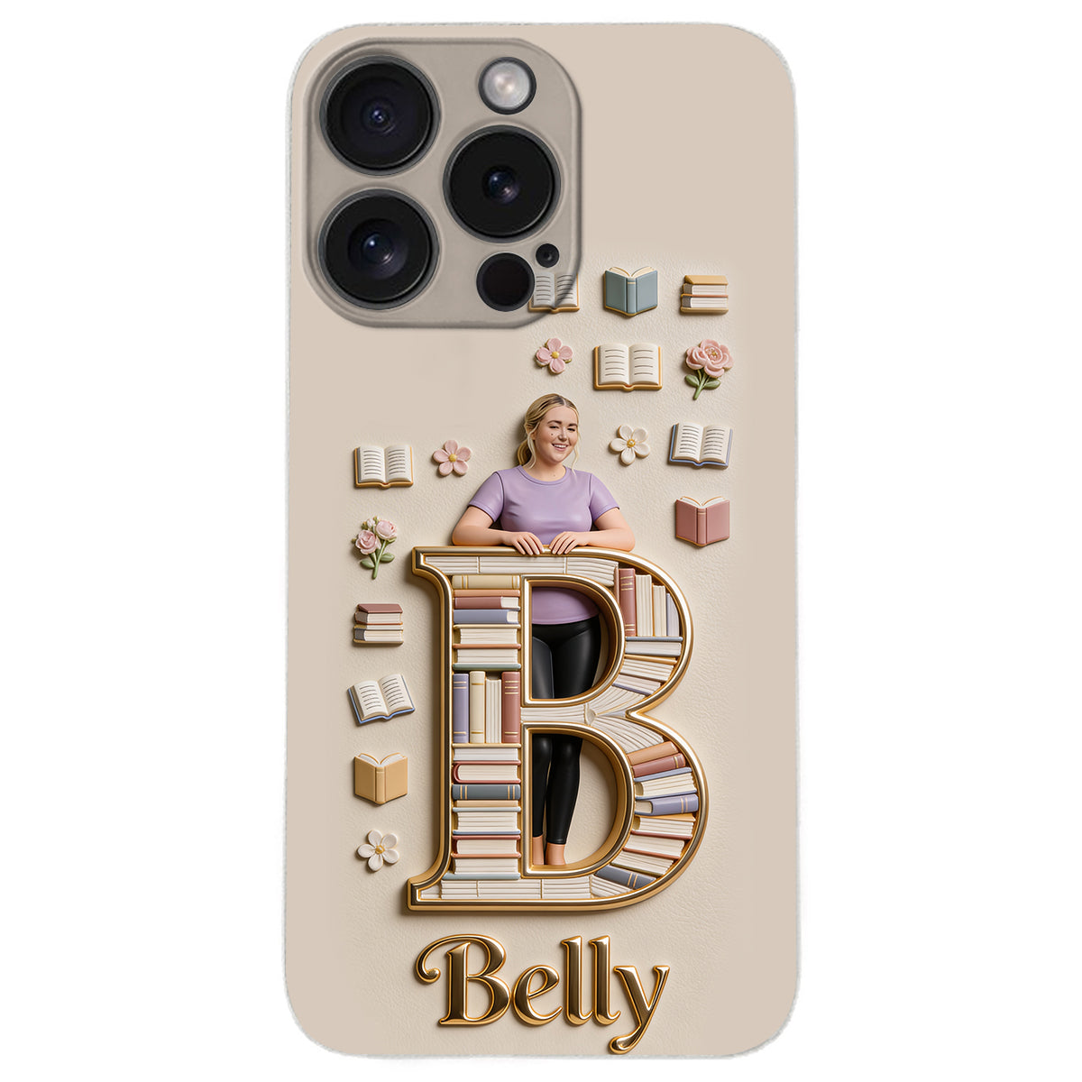 Book Lovers Gift - Personalized Book 3D Embossed Leather Phone Case