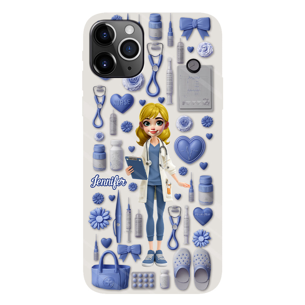 Nursing Is A Work Of Heart - Personalized Nurse Full Print Phone Case