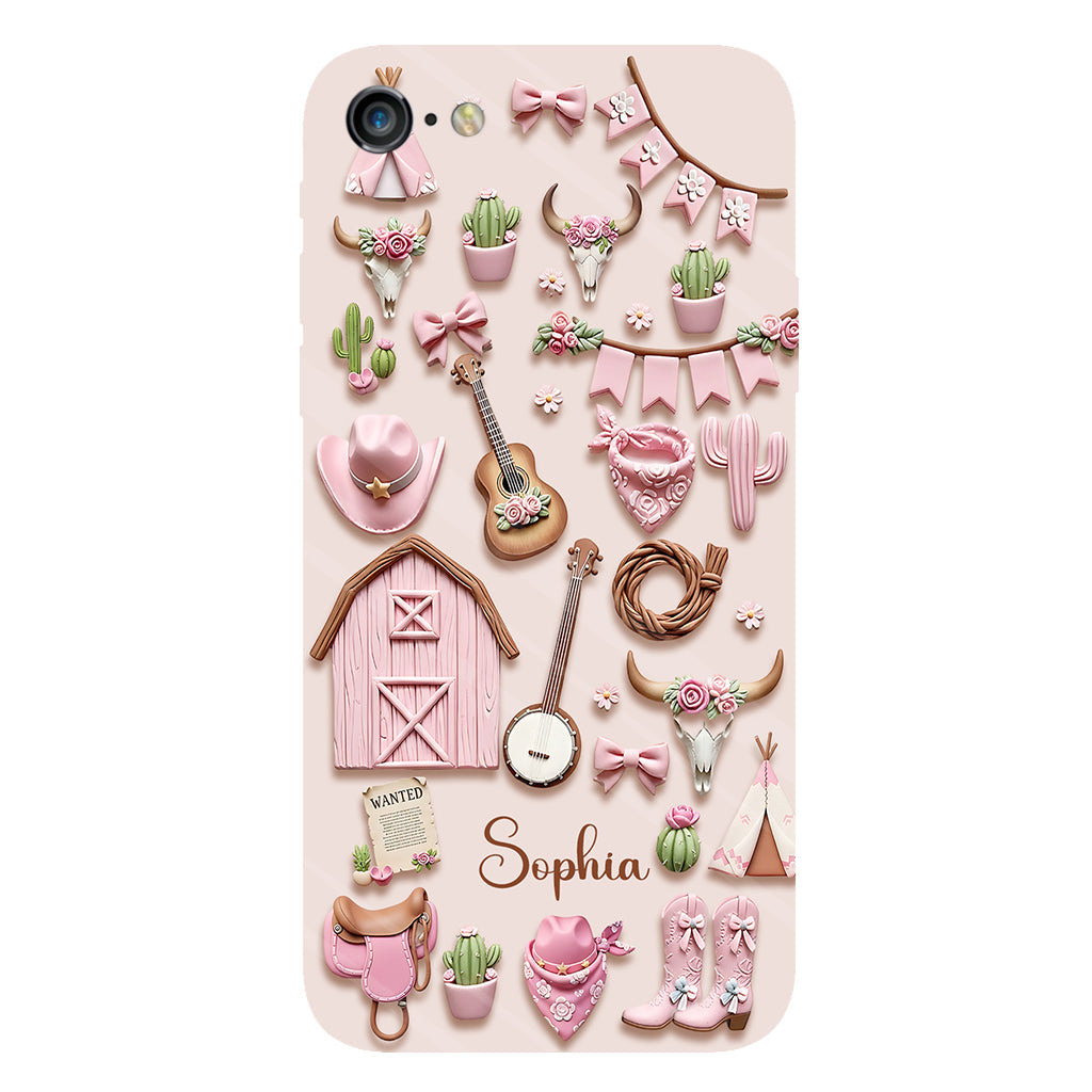 Pink Cowgirl - Personalized Cowgirl Full Print Phone Case