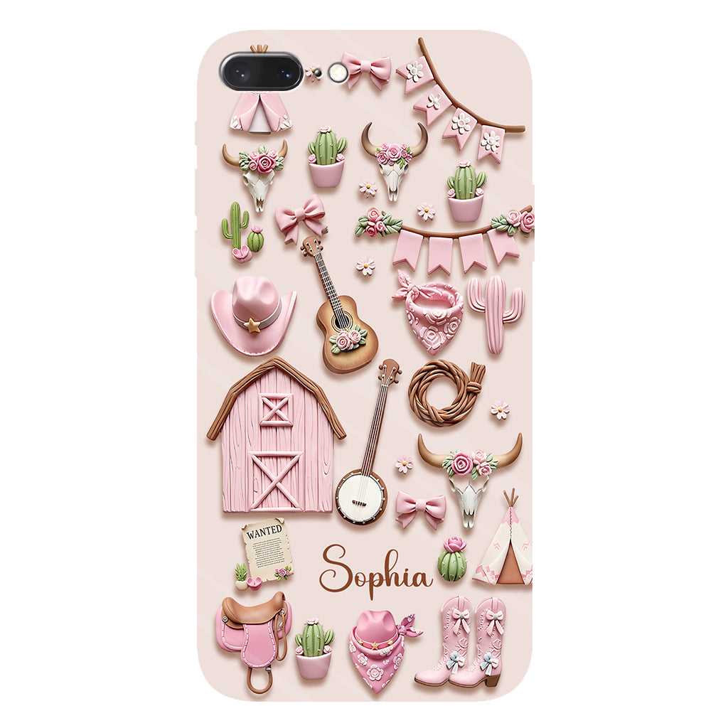 Pink Cowgirl - Personalized Cowgirl Full Print Phone Case
