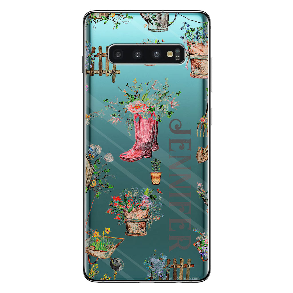 Lovely Gardening Items - Personalized Gardening Clear Phone Case