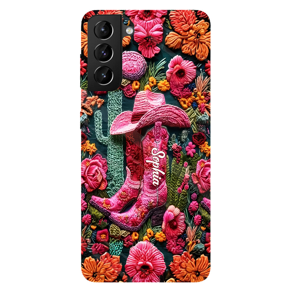 Pink Cowgirl - Personalized Country Girl Full Print Phone Case