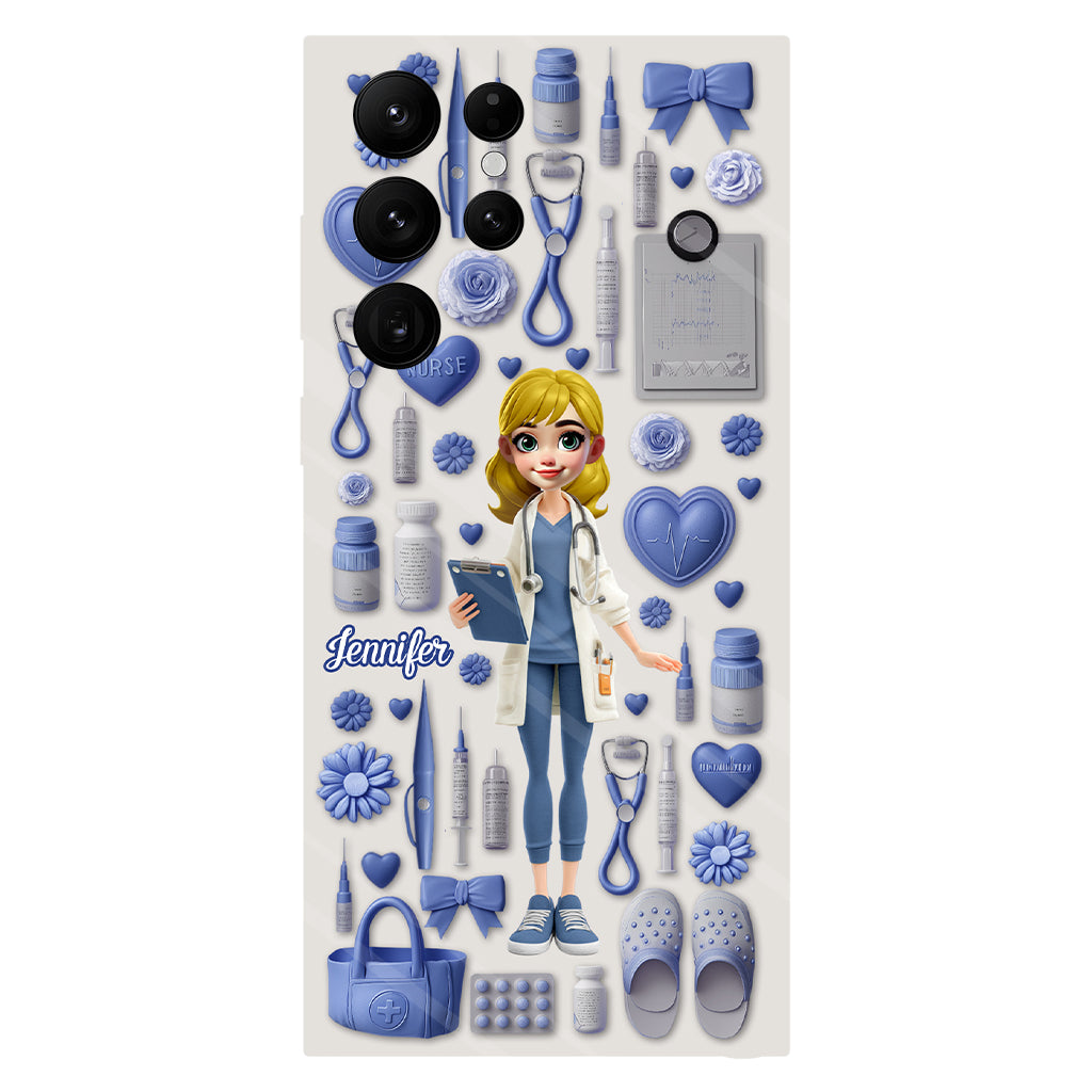 Nursing Is A Work Of Heart - Personalized Nurse Full Print Phone Case
