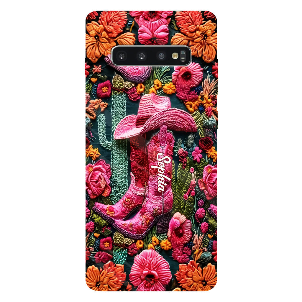 Pink Cowgirl - Personalized Country Girl Full Print Phone Case