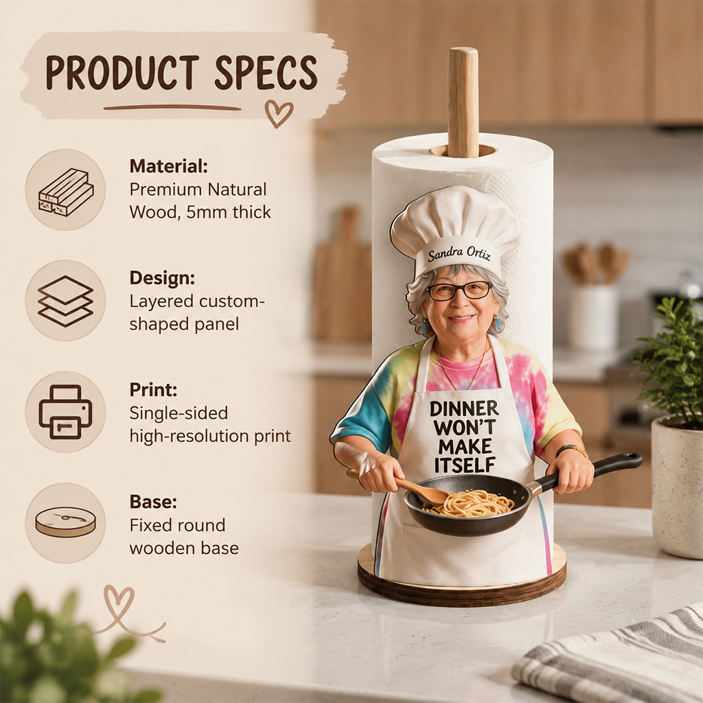 Won't Make Itself - Personalized Cooking Paper Towel Stand