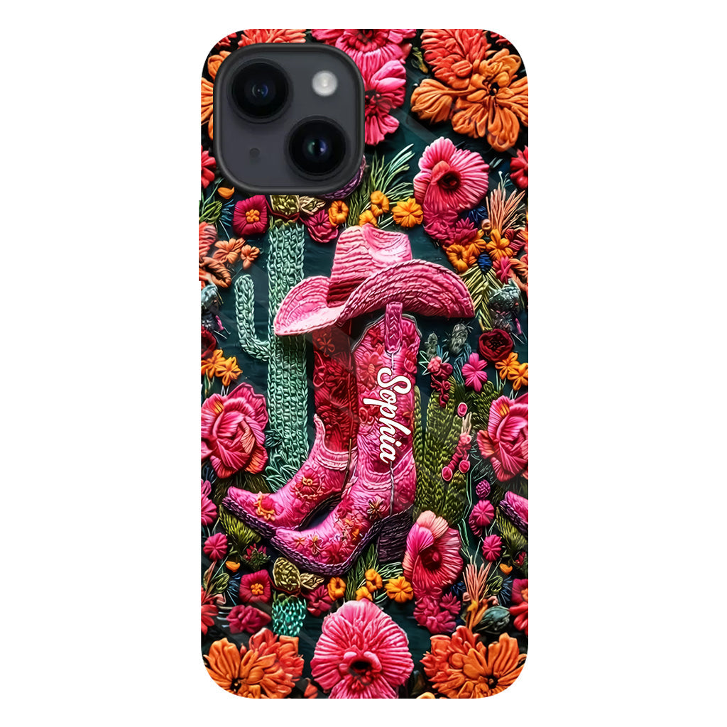 Pink Cowgirl - Personalized Country Girl Full Print Phone Case
