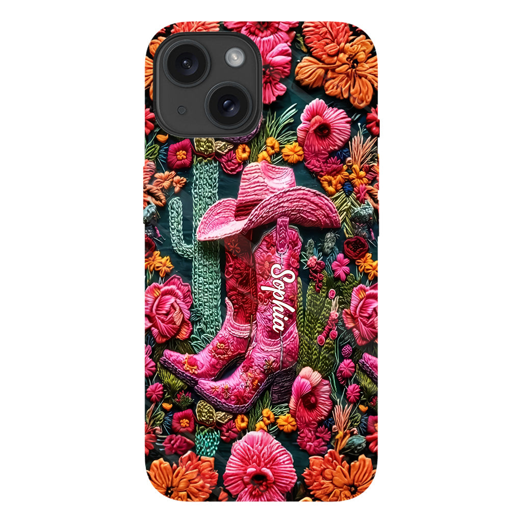 Pink Cowgirl - Personalized Country Girl Full Print Phone Case