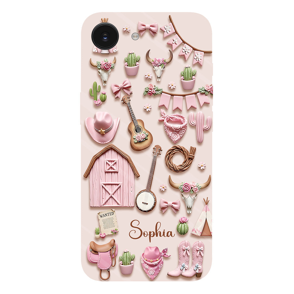 Pink Cowgirl - Personalized Cowgirl Full Print Phone Case